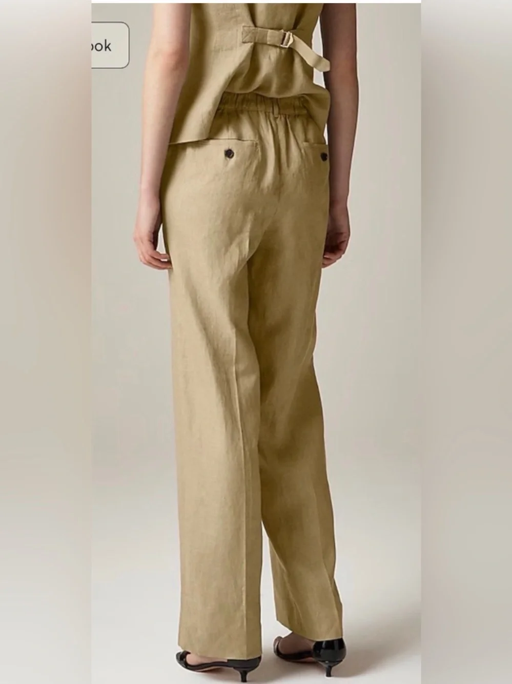 J.Crew Harbor pant in linen in dusty fatigue